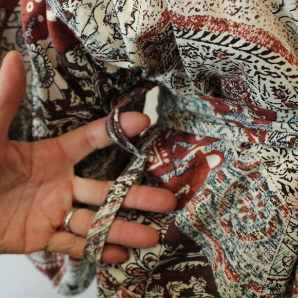 Vintage 1960s 1970s Robe with Pockets, Roytex Terrycloth Housecoat, Tiki Brown - Picture 10 of 10